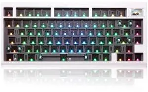 ZUOYA GMK81 Mechanical Keyboard Kit with Sreen,75% Triple Mode BT5.0/Type-C/2.4GHz Wireless Keyboard Base RGB Programmable Gasket-Mounted Hot Swap PCB DIY Barebones Kit for Win/Mac
