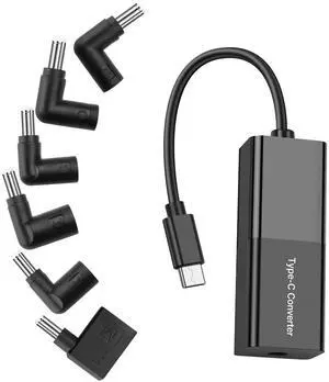 SinLoon PD 65W DC to USB C Cable DC 5521 Female to Type C Male Power Charging Cable with DC 5525 7450 7909 4530 4017 Square Converters Support 5V 9V 12V 15V 20V for Phone Tablet Laptop