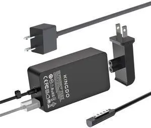 Surface Pro 2 Charger Surface Pro 1 Charger,48W 12V 3.6A Surface Power Supply Adapter for Microsoft Surface Pro 2 Surface Pro 1 Surface RT with 6Ft Power Cord and Carrying Pouch by KINGDO