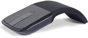 Bluetooth Arc Travel Mouse - Portable Mini Folding Mouse Without USB Receiver, Foldable Touch Mice Suitable for Laptop, Tablet - Black