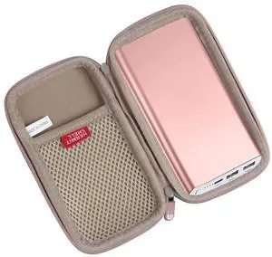 Hermitshell Hard Travel Case fits EnergyCell/POWERADD Pilot 4GS 12000mAh 8-Pin Input Portable Charger (Rose Gold)
