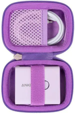 khanka Hard Case Replacement for Anker 45W Wall Charger 5,000mAh 20W Portable Charger, 521 Power Bank (PowerCore Fusion), Case Only (Purple)