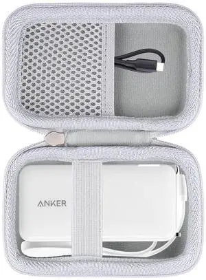 khanka Hard Case Replacement for Anker 3-in-1 Power Bank USB C Charger Block,10,000mAh 10k Portable Charger,Case only. (White)