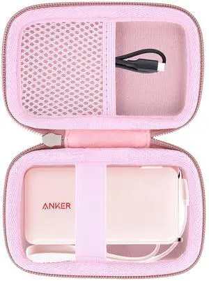 khanka Hard Case Replacement for Anker 3-in-1 Power Bank USB C Charger Block,10,000mAh 10k Portable Charger,Case only. (Pink)