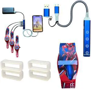 Kaizen Kreations MultiCharger for MagicBand+, MagicBand + & Magic Band Compatible with FuelRod and Other External Battery. Disney World Accessories for Trip to Disneyland or Cruise (USB-C, 1-Pack)