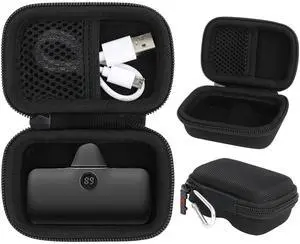 khanka Hard Travel Case Compatible with iWALK/Charmast/KKD/Abnoys/VEGER/Taegila Small Portable Charger 3350mAh 4500mAh 4800mAh 5000mAh 5200mAh 8000mAh Ultra-Compact Power Bank, Case Only (Black)