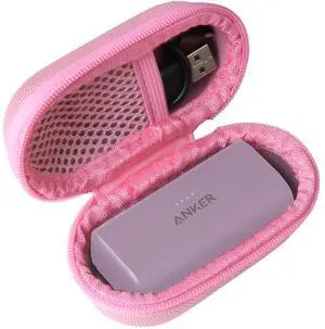 Adada Hard Travel Case for Anker Nano Power Bank, Portable Charger 5,000mAh (Pink)