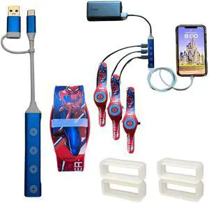Kaizen Kreations MultiCharger for MagicBand+, MagicBand + & Magic Band Compatible with FuelRod and Other External Battery. Disney World Accessories for Trip to Disneyland or Cruise (USB-A, 1-Pack)