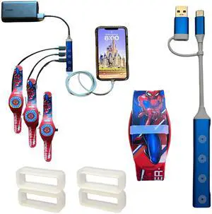 Kaizen Kreations MultiCharger for MagicBand+, MagicBand +, Magic Band Compatible with FuelRod & Other External Battery. Disneyland Accessories for Trip to Disney World Cruise (USB-A & USB-C, 1-Pack)