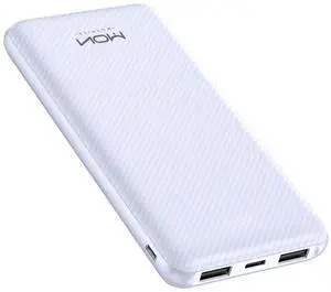 MOXNICE Power Bank 10000mAh Portable Charger, Slimmest 5V/3A Battery Pack, USB C Input & Output External Phone Charger, Compatible with iPhone Series, Galaxy Series,Tablets, Pixel, etc (Purple)