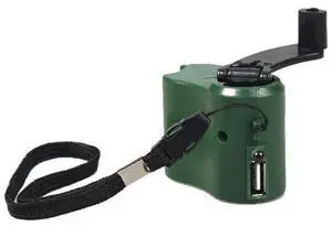 corfhy Hand Cranked Charger Emergency Generator Converter Outdoor Portable Mobile Phone Player Mobile Power USB Charger Green