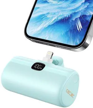 Qecvec Small Portable Charger, 5000mAh Mini Power Bank for iPhone, 20W Fast Charging Power Bank, Travel Essentials for Portable Charger Compatible with iPhone 14/14 Pro Max/13/13 Pro/12/11/XS