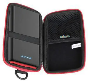 adada Hard Travel Case for Ekrist/LanLuk Portable Charger Power Bank 25800mAh (Black + Red Zipper)