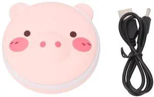 Cute Piggy with Power Bank Function, USB with Makeup Mirror and Light, Portable Rechargeable Mini Pocket
