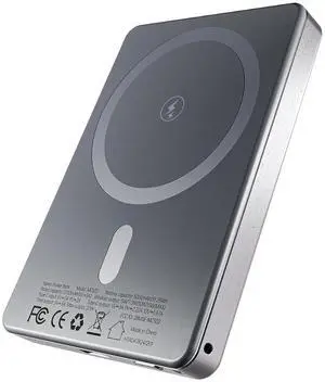 ARKEEP Magnetic Portable Charger, Wireless Portable Charger with 20W PD Fast Charging, Type-C Input/Output Magnetic Power Bank Compatible with iPhone 16/15/14, 5000mAh Ultra Slim Magnetic Battery Pack