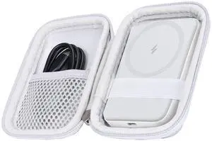 Khanka Hard Travel Case Replacement for Anker 621/622 / 633 Magnetic Battery (MagGo), 5000mAh 10000mAh Magnetic Wireless Portable Charger, Case Only (White)