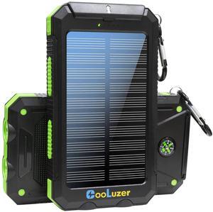 Solar Power Bank 36800mah, Solar Charger Power Bank with 18W PD 5V 3.1A outputs, IP67 Waterproof, Grade A+ Battery with LED Flashlight and Compass, Perfect Camping Gear Accessory for Outdoor (Green)