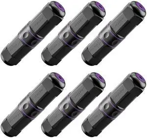 VCELINK IP68 Waterproof RJ45 Coupler (4.43in) - 1000Mbps Shielded Outdoor Ethernet Extender, Tool-Free Cat6/5e/5 PoE+ Compatible, 6-Pack