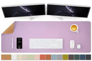 Large Cork Desk Mat - 47.2"x 17" Desk Pad for Office and Home - Ideal for Large Mouse Pad and Desk Mats on Top of Desks(Purple)