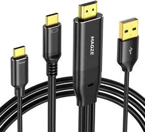 Maqze HDMI to USB C Cable 4K@60Hz, 6FT HDMI to Type C Adapter with USB-C PD Power, Touch-Enabled for Studio Display, Xbox, PS5, Nreal air, Xreal, Rayneo AR Glasses, Touchable Portable Monitor Maqze HDMI to USB C Cable 4K@60Hz, 6FT HDMI to Type C Adapter with USB-C PD Power, Touch-Enabled for Studio Display, Xbox, PS5, Nreal air, Xreal, Rayneo AR Glasses, Touchable Portable Monitor