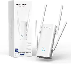 WAVLINK AX3000 WiFi 6 Extender - Internet Extender WiFi Booster with 5 High-Gain Antennas & Beamforming, Dual Band Whole Home Coverage, Gigabit Port, Repeater/AP/Router Mode for 256 Devices