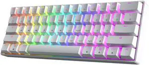 HK GAMING GK61 SE 60% | Mechanical Gaming Keyboard | 61 Keys Multi Color RGB LED Backlit for PC/Mac Gamer | US Layout (White, Mechanical Blue)