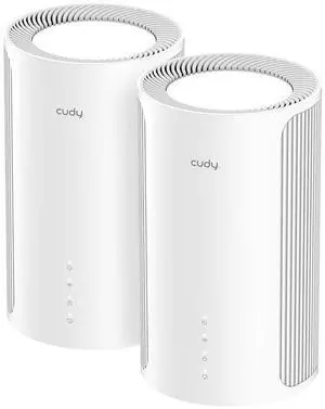 Cudy Tri-Band WiFi 7 BE11000 Whole Home Mesh System, 6-Stream 10 Gbps, 4 × 2.5G Ports, MU-MIMO, Multi-VPN, Cudy APP, Smart Internal Antennas, M11000 2-Pack