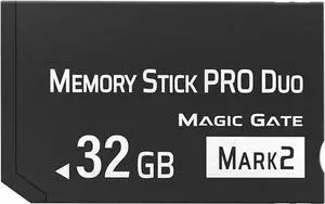 ShanVa 32GB Memory Stick PRO Duo Mark 2 High-Speed MagicGate Card  Compatible with PSP 1000/2000 / 3000, Cyber-Shot DSC, Alpha DSLR & Handycam