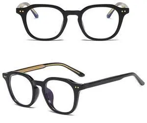 BETSION Anti Blue Light Blocking Glasses Vintage Acetate Square Eyeglass Frames Light Full Rim Unisex Computer Eyeglasses (Black)