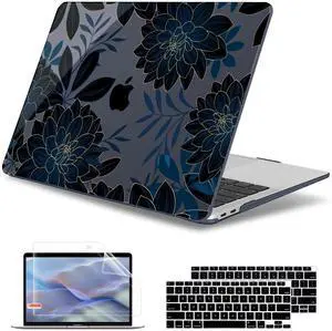 May Chen Compatible with MacBook Air 13 inch Case 2022 2021, 2020-2018 Release Model: M1 A2337 A2179 A1932, Plastic Hard Shell Case Cover for Mabook Air 13 inch with Retina Dispaly, Luxury Dahlia