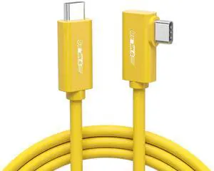 Fiber Optic USB C Tethering Cable 15FT, Right Angle 10Gbps Bidirectional Data Transmission VR Cable with PD 60W, USB 3.2 GEN 2 Link Cord for VR/Camera/Computer/Sony/Canon/Nikon/MacBook
