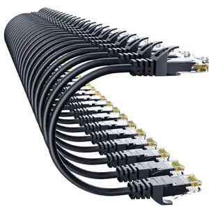 Cat 6 Ethernet Cable 2FT (24Pack), Cat6 Ethernet Patch Cable 10Gbps, High-Speed UTP Cat6 Network Cable Pure Copper, Cat 6 Cable for Home and Office Network, Black