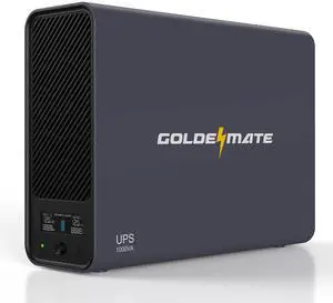 GOLDENMATE 1000VA/800W Lithium UPS Battery Backup and Surge Protector, Sinewave UPS System with LiFePO4 Battery(230Wh), Updated Pro Ver. with USB Communication Port, 8 Outlets, LCD Display, Gray