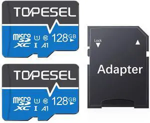 TOPESEL 128GB Micro SD Card 2 Pack Memory Cards UHS-I TF Card Class 10 for Camera/Phone/Galaxy/Drone/Dash Cam/GOPRO/Tablet/PC/Computer (2 Pack U1 128GB)