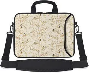 RICHEN 17 inch Laptop Shoulder Bag Carrying Case with Handle Fits 15.6/16/17/17.3/17.4 inch Laptop Notebook (Branches Birds, 16-17.3 inch)