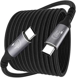 USB C Cable 25FT, USB C 3.1 Gen 2X2 Cable, 4K60Hz Monitor Video Output, 10Gbps High Speed Data Transfer, 100W Fast Charging, for Car Carplay iPhone 16, MacBook, Action Camera, Portable Monitor