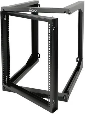 Tecmojo 12U Wall Mount Server Rack, Open Frame Network Rack for 19" Computer/AV/Data/IT/Media Equipment, 24" Depth, 16" Apart Mounting Holes, Swing Gate, Square and Tapped Holes