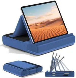 KDD Tablet Pillow Stand, Multi-Angle Viewing Ipad Holder for Lap, Bed and Desk, Foldable Soft Pad Dock with Stylus Mount Compatible with Ipad Pro 12.9, 10.5, 11, Air, Mini, Phones, Books, E-Reader KDD Tablet Pillow Stand, Multi-Angle Viewing Ipad Holder for Lap, Bed and Desk, Foldable Soft Pad Dock with Stylus Mount Compatible with Ipad Pro 12.9, 10.5, 11, Air, Mini, Phones, Books, E-Reader