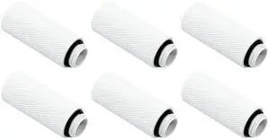 dracaena.io 6 Pack G1/4" 40mm Height Male to Female Extender Fittings, Brass Compression Fittings with O Rings for PC Liquid Cooling Loop, Water Cooling Tube Connectors, White