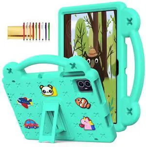 Dteck Case for Onn 10.1" Tablet 2024 Gen 4, Cartoon Panda Shockproof Rugged Lightweight Convertible Stand Handles Kids Friendly Case for Onn 10.1 inch 4 Gen Tablet 2024 (Model:100135925),Mintgreen