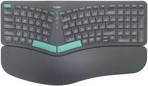 Nulea Wireless Ergonomic Keyboard, Split Keyboard with Cushioned Wrist Rest, USB and Bluetooth Connectivity, USB-C Rechargeable, Compatible with Windows Mac