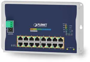 Planet WGS-4215-16P2S Industrial Flat Wall Mount L2 Managed 16-Port PoE Switch, 240W Total PoE Budget, VLAN, QoS, ERPS Ring, MQTT, 820ft Extend Mode, Dual Power Input for Compact Harsh Environment
