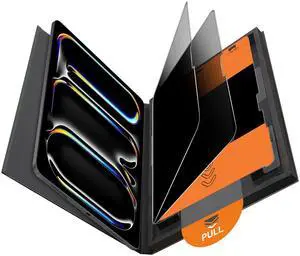 OMOTON 2 Pack Privacy Screen Protector for iPad Pro 11 inch M5 M4 (6th&5th Generation, 2025/2024), Anti-Spy Tempered Glass with Easy Installation Tray, Case Friendly, Compatible with Apple Pencil