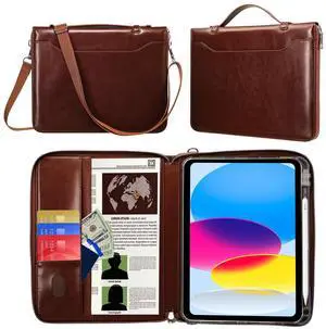 E NET-CASE Case for iPad (A16) 11th Gen 11 Inch 2025/iPad 10th Gen 10.9 Inch 2022/iPad Air 11-Inch M3/M2(2025/2024),iPad Air 5/4 (10.9-Inch 2022/2020),Briefcase-Style Stand Cover(Brown)