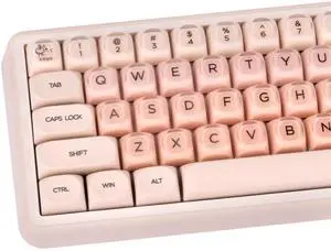 GEKUCAP MOA Profile PBT Keycaps, Jelly Keycap Foundation 136 Keys Cute Pink Custom Keycaps for US Layout Cherry Gateron MX Swithes Mechanical Keyboards