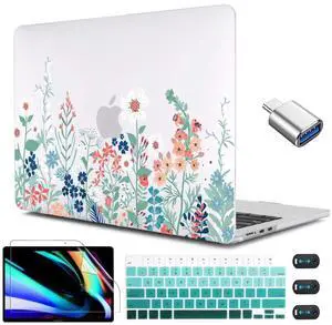 CISSOOK for MacBook Air 13.6 Inch Case 2022 2023 2024 2025 Release Model A2681 A3113 A3240, Matte Frosted Hard Shell Cover with Keyboard Cover for MacBook Air 13.6 M2 M3 M4 - Wildflowers