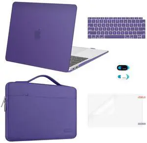 MOSISO Compatible with MacBook Air 13 inch Case M1 Chip 2021 2020 2019 2018 Release A2337 A2179 A1932 Retina Display, Plastic Hard Shell Case&Bag&Keyboard Skin&Webcam Cover&Screen Film,Imperial Purple