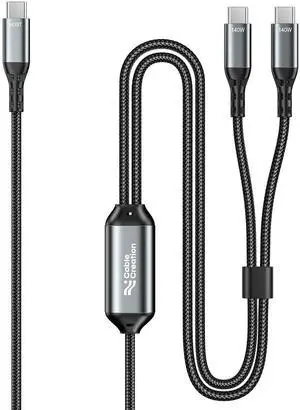 CableCreation USB C Cable 2-in-1, Long 6ft USBC to Dual USB-C, USB C 140W Max PD Charging Type C Splitter for iPhone 16/15, MacBook, iPad, Carplay&Android Auto,Cellphone,Tablet and All USBC Device