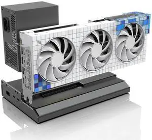 GPU Enclosure for Thunderbolt3, USB4.0 40Gbps Laptop External GPU Dock Station, Support 60W PD Charging, RJ45 Ethernet, Compatible with NVIDIA/PCIe, Daisy Chain, DC/ATX/SFX