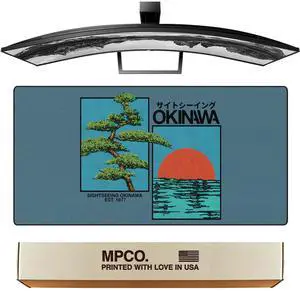 MPCO. OZGMX Large Gaming Desk Pad - 36" x 17" Aeroglyde Fabric Okinawa Desk Mats - Non-Slip, Washable, Smooth Glide for Precision Gaming & Work